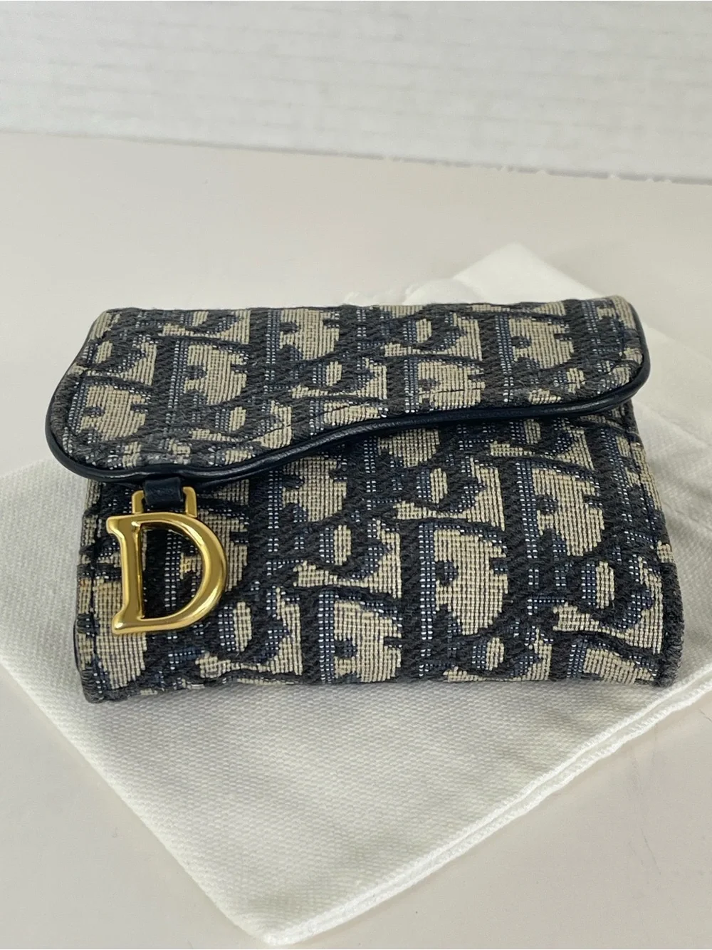 Christian Dior Saddle Wallet With Dust Bag